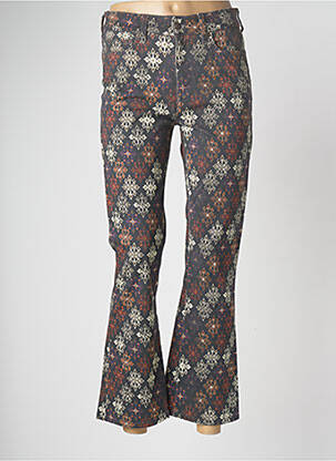 Pantalon flare stretch taille haute gris FIVE femme