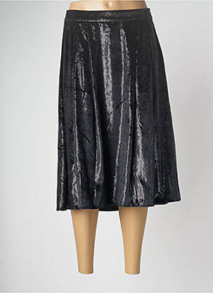 Jupe mi-longue doublure textile noir BELLEROSE femme