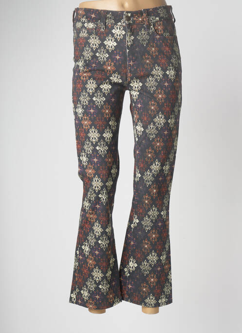 Pantalon flare stretch taille haute gris FIVE femme