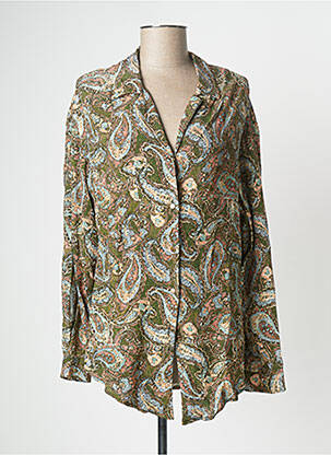 Chemisier tissage crêpe manches longues vert DIXIE femme