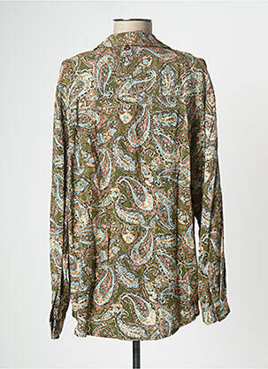 Chemisier tissage crêpe manches longues vert DIXIE femme
