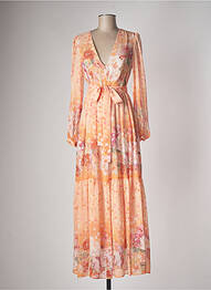 Robe longue manches longues manches longues orange TWINSET femme