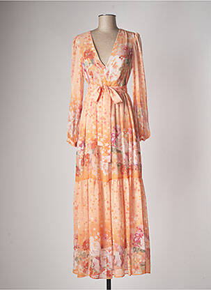 Robe longue manches longues manches longues orange TWINSET femme