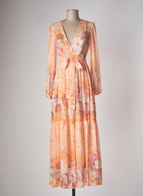 Robe longue manches longues manches longues orange TWINSET femme