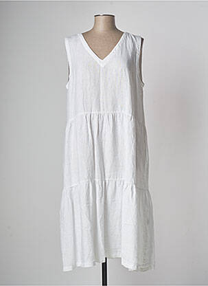 Robe mi-longue blanc ORTO BOTANICO pour femme