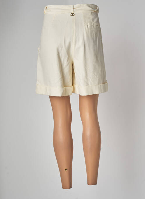 Bermuda taille haute taille haute beige TWINSET femme