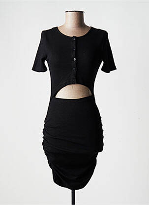 Robe courte manches courtes manches courtes noir VERA & LUCY femme