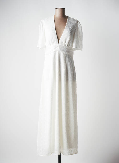 Robe longue blanc JANE WOOD pour femme