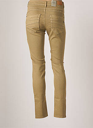 Pantalon slim broderie rivets taille haute vert CREAM femme