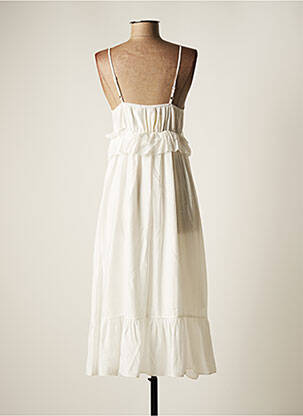 Robe mi-longue tissage crêpe fines bretelles blanc SEE U SOON femme