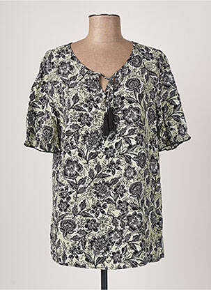Blouse tissage popeline manches courtes vert YEST femme