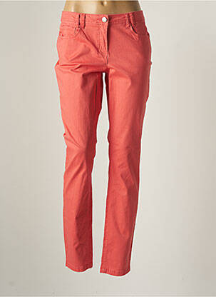 Pantalon slim tissage popeline taille normale rouge BRANDTEX femme