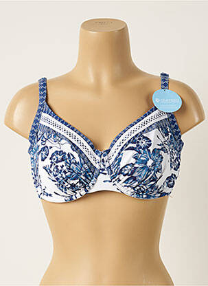 Haut de maillot de bain stretch haut soutien-gorge emboitant bleu OLYMPIA femme