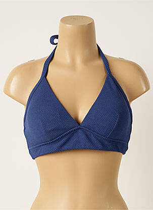 Haut de maillot de bain fermeture liens à nouer haut soutien-gorge moulé bleu SLOGGI femme
