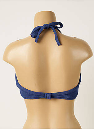 Haut de maillot de bain fermeture liens à nouer haut soutien-gorge moulé bleu SLOGGI femme