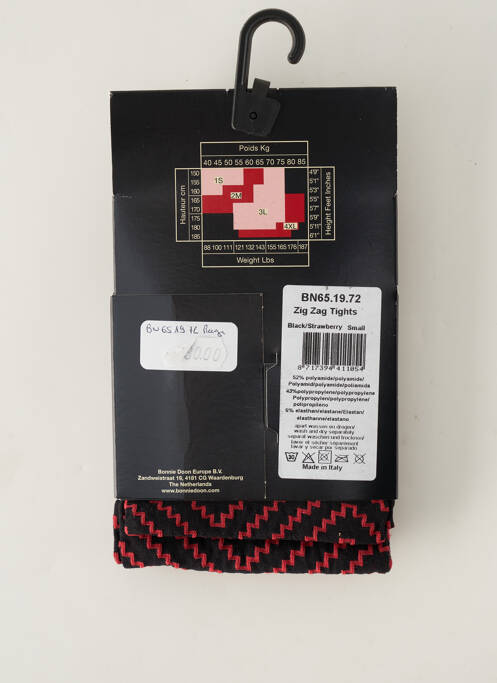 Collants rouge BONNIE DOON pour femme