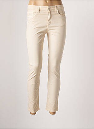 Pantalon slim stretch taille normale beige FRED SABATIER femme