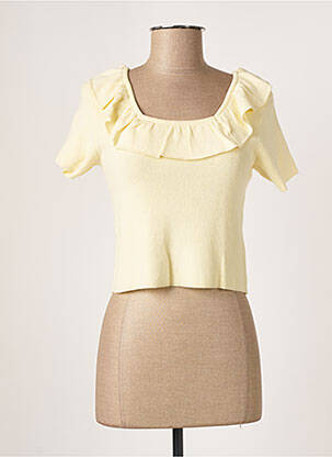 Pull coupe cintrée manches courtes jaune TIFFOSI femme