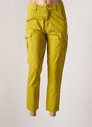Pantalon 7/8 taille haute taille haute vert YES.ZEE femme