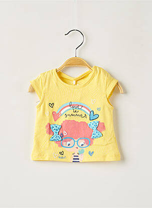 T-shirt stretch manches courtes jaune BOBOLI fille