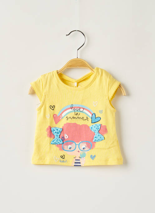 T-shirt stretch manches courtes jaune BOBOLI fille