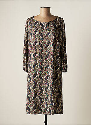Robe mi-longue manches longues manches longues beige JENSEN femme