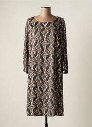 Robe mi-longue manches longues manches longues beige JENSEN femme