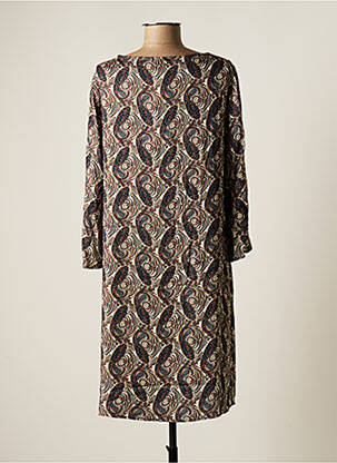 Robe mi-longue manches longues manches longues beige JENSEN femme