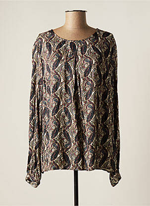 Blouse tissage popeline manches longues beige JENSEN femme