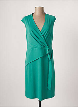 Robe mi-longue manches courtes manches courtes vert DANEVA femme