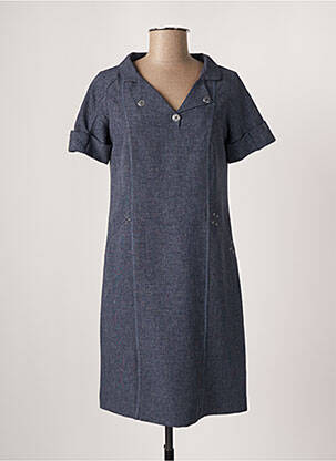Robe courte manches courtes manches courtes bleu FRANCE RIVOIRE femme
