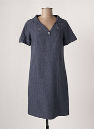 Robe courte manches courtes manches courtes bleu FRANCE RIVOIRE femme