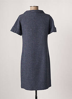 Robe courte manches courtes manches courtes bleu FRANCE RIVOIRE femme