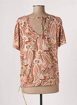 T-shirt col v manches courtes rose CREAM femme