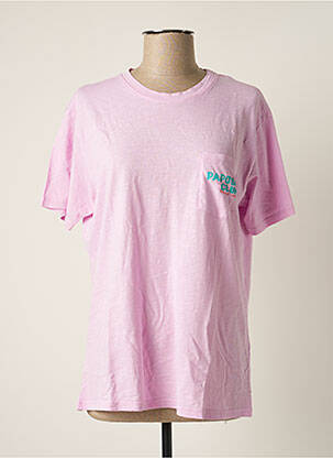 T-shirt sérigraphie manches courtes rose BANANA MOON femme