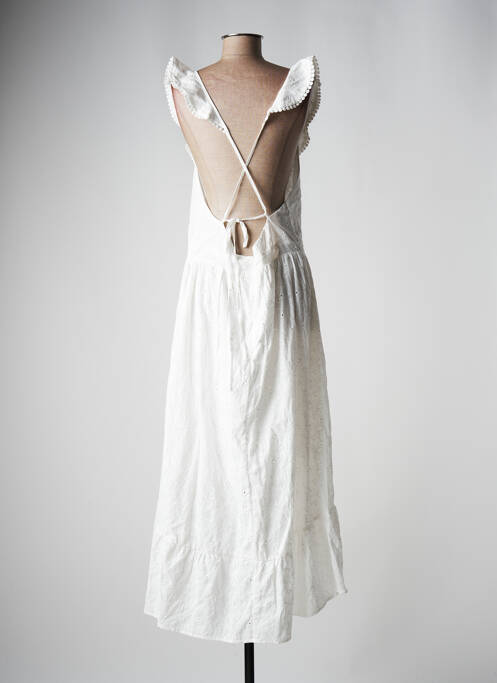 Robe mi-longue coupe évasée fines bretelles blanc MOLLY BRACKEN femme