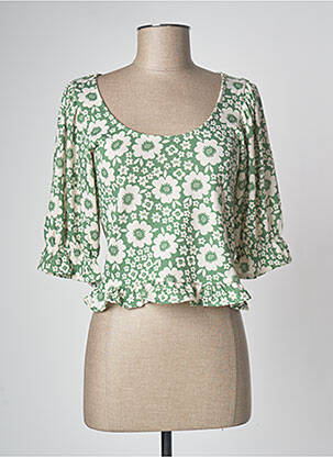Pull coupe cintrée manches 3/4 vert TIFFOSI femme
