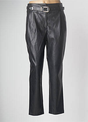 Pantalon droit coupe carotte taille haute noir MORGAN femme