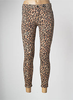 Pantalon 7/8 stretch taille basse marron R.DISPLAY femme