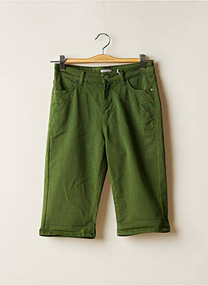 Bermuda tissage popeline taille normale vert KANOPE femme