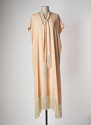 Robe longue manches courtes manches courtes beige OTTOD'AME femme