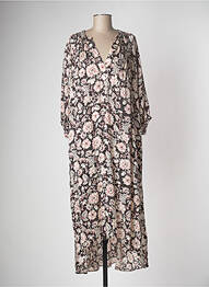 Robe longue imprimé fleurs manches 3/4 noir CHARLIE JOE femme