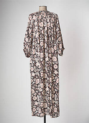 Robe longue imprimé fleurs manches 3/4 noir CHARLIE JOE femme