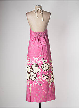 Robe longue imprimé fleurs fines bretelles rose OTTOD'AME femme