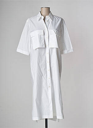 Robe mi-longue manches 3/4 manches 3/4 blanc PHISIQUE DU ROLE femme