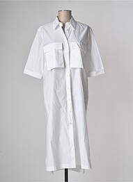 Robe mi-longue manches 3/4 manches 3/4 blanc PHISIQUE DU ROLE femme