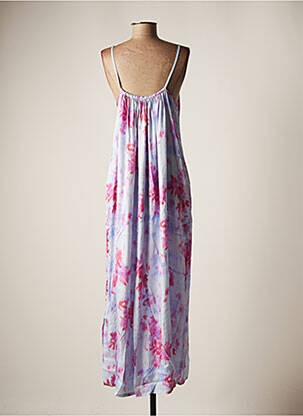 Robe longue coupe fluide fines bretelles bleu CHLOÉ STORA femme