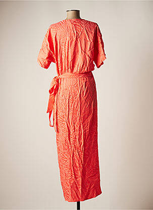 Robe longue manches courtes manches courtes orange MODETROTTER femme