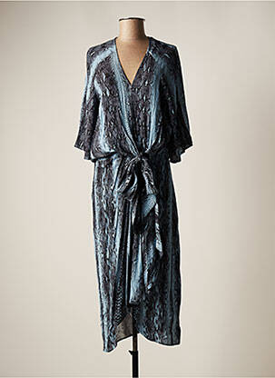 Robe mi-longue coupe fluide manches 3/4 bleu ESSENTIEL ANTWERP femme
