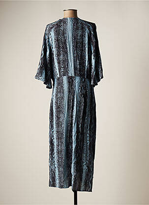 Robe mi-longue coupe fluide manches 3/4 bleu ESSENTIEL ANTWERP femme